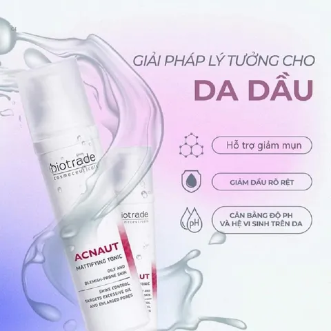 Nước hoa hồng Biotrade Acnaut Mattifying Tonic 60ml - Chăm sóc da dầu mụn, kiểm soát bã nhờn, kháng viêm hiệu quả.