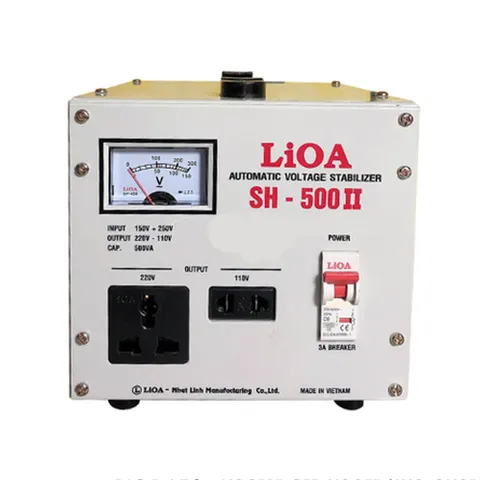 Ổn Áp 1 Pha Lioa 0.5KVA SH-500 II - Thiết Bị Ổn Định Nguồn Điện Dải 150V-250V, Bảo Vệ An Toàn, Tiết Kiệm Điện Năng