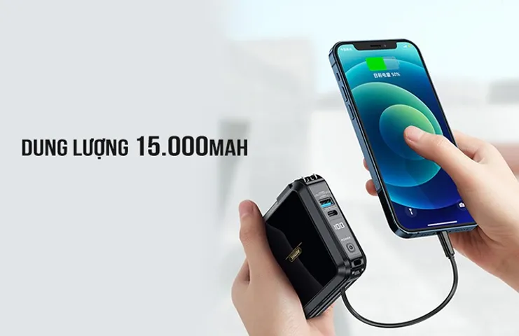 Sạc Dự Phòng Đa Năng Remax RPP-276 15000mAh - Thiết Kế Nhỏ Gọn, Chân Cắm AC, 2 Cổng USB & Type C, Phù Hợp Mọi Thiết Bị