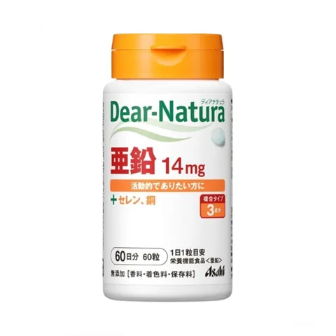 Viên Uống Bổ Sung Kẽm 14mg Asahi Dear Natura Nhật Bản - Hỗ Trợ Cải Thiện Da và Sinh Lý Nam Giới, 90 Viên