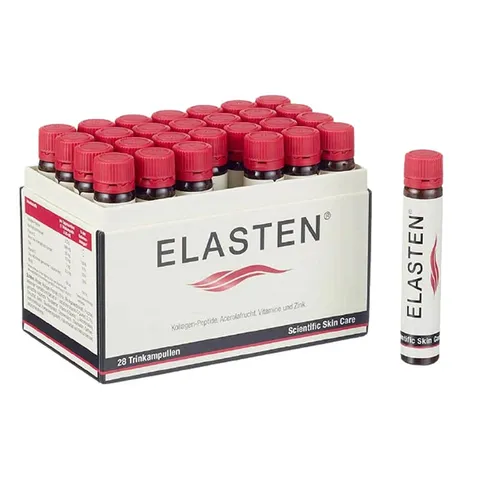 [Hàng nhập khẩu] Collagen Elasten Dạng Nước Chính Hãng Đức - Hỗ Trợ Trẻ Hóa, Tái Tạo Da, 28 Ống, Giúp Làn Da Căng Bóng, Tươi Trẻ
