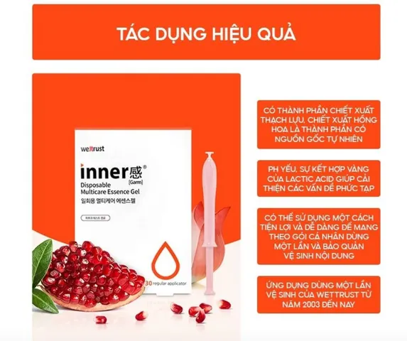 Gel Dưỡng Vùng Kín Wettrust Innergarm 1.7g - Dưỡng ẩm, Giúp Làm Sạch và Ngừa Viêm Nhiễm - Sản Phẩm Chăm Sóc Vùng Kín Hàn Quốc