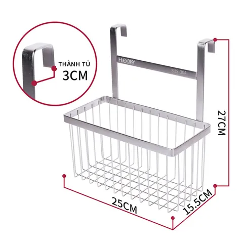 Kệ Đựng Đồ Đa Năng Gắn Cánh Cửa Tủ Bếp Inox 304 Hobby Home Decor TB3 - Tiết Kiệm Không Gian, Sang Trọng Cho Nhà Bếp