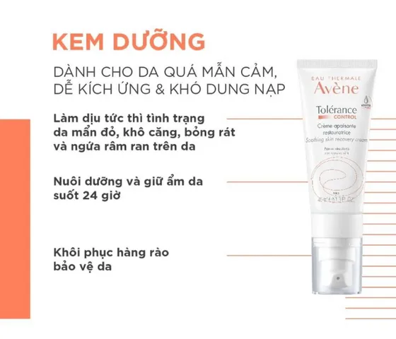 Kem Dưỡng Avène Tolerance Control 40ml - Hỗ Trợ Khôi Phục Hàng Rào Bảo Vệ Da, Làm Dịu Da Nhạy Cảm, Giảm Mẩn Đỏ, Khô Căng