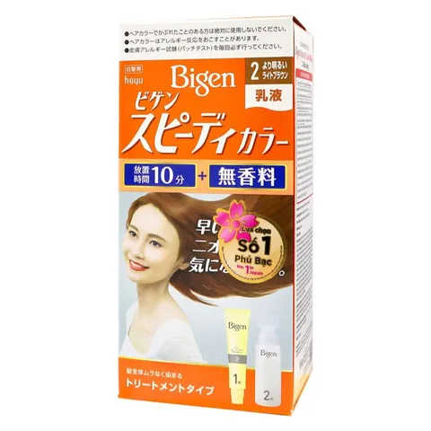 Kem Nhuộm Tóc Bigen Speedy Color Milky 80g - Phủ Bạc Hoàn Hảo, Chiết Xuất Thảo Mộc, Dễ Sử Dụng Tại Nhà cho Tóc Mềm Mượt