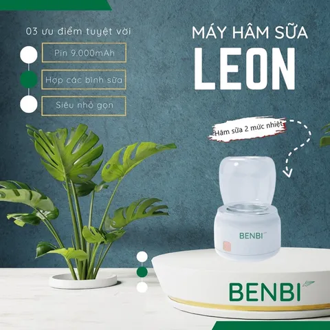 Máy Hâm Sữa BenBi Leon DQ-0109 Không Dây, Pin 9000mAh, Thiết Kế Mini Tiện Lợi, Hâm 40-45 Độ C, Phù Hợp Với Mọi Loại Bình Sữa