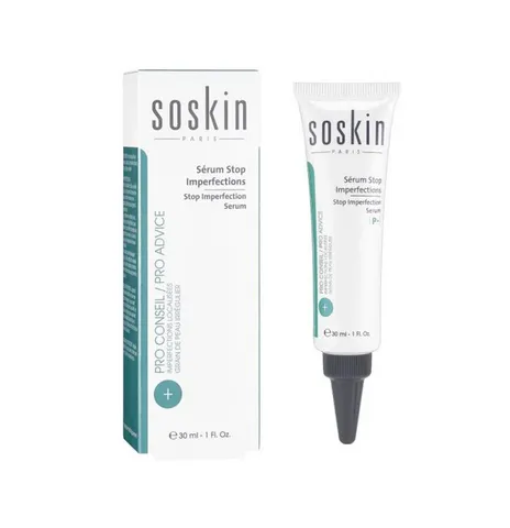 Serum Soskin Stop Imperfection 40ml - Giải pháp giảm mụn chuyên sâu, ngăn ngừa mụn hiệu quả, cải thiện kết cấu da mịn màng.