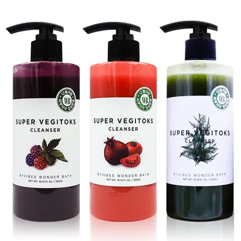 Sữa Rửa Mặt Rau Củ Byvibes Wonder Bath Super Vegitoks 300ml - Chiết Xuất Từ 100% Rau Củ Thiên Nhiên, Dưỡng Ẩm, Làm Sáng Da, Phù Hợp Da Nhạy Cảm