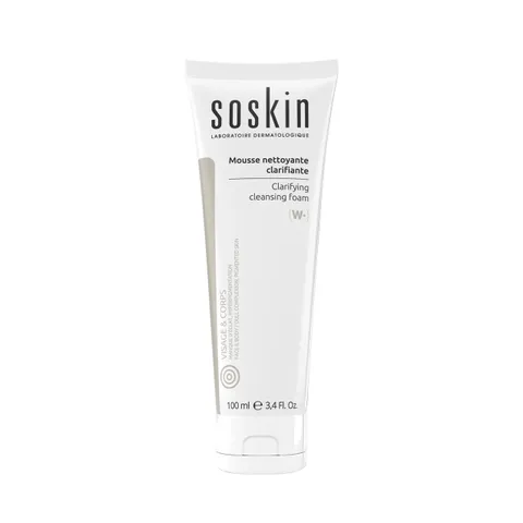 Sữa Rửa Mặt Trắng Da Soskin - Clarifying Cleansing Foam 100ml Giúp Làm Sạch Sâu và Dưỡng Trắng Da Tươi Sáng, Ngăn Ngừa Melanin