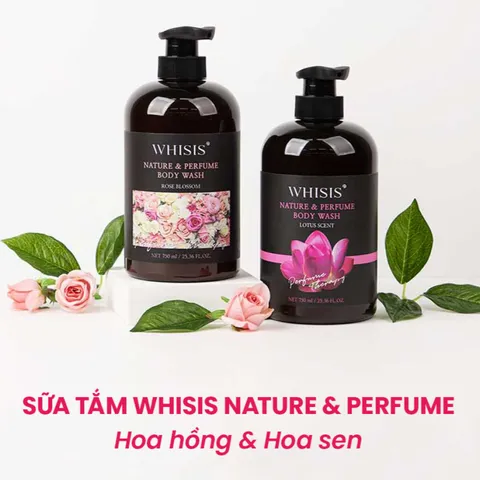 Sữa Tắm Dưỡng Ẩm WHISIS Nature & Parfum 750ml - Chiết Xuất Tự Nhiên, Làm Sạch & Dưỡng Sáng Da, Mùi Hương Tươi Mát Quý Phái