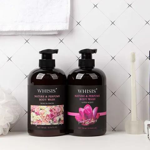 Sữa Tắm Dưỡng Ẩm WHISIS Nature & Parfum 750ml - Chiết Xuất Tự Nhiên, Làm Sạch & Dưỡng Sáng Da, Mùi Hương Tươi Mát Quý Phái