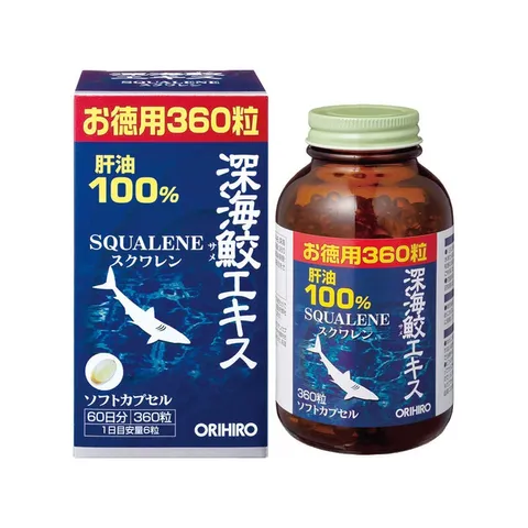 Viên Uống Dầu Gan Cá Orihiro 360 Viên Hỗ Trợ Sức Khỏe Xương Khớp và Tim Mạch - Squalene từ Cá Mập Biển Sâu Nhật Bản