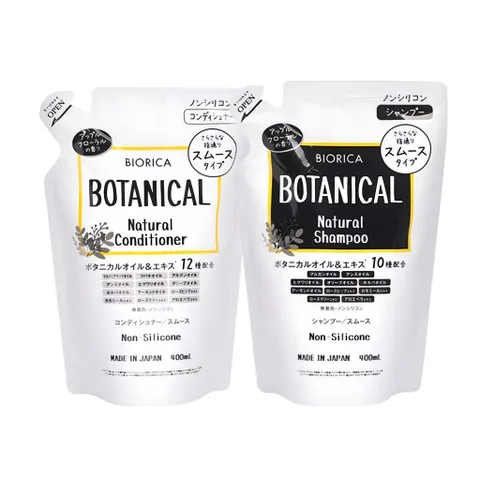 Bộ gội xả Biorica Botanical táo đen 400ml - Chăm sóc tóc tự nhiên, không chứa Silicone, nuôi dưỡng và làm sạch nhẹ nhàng.