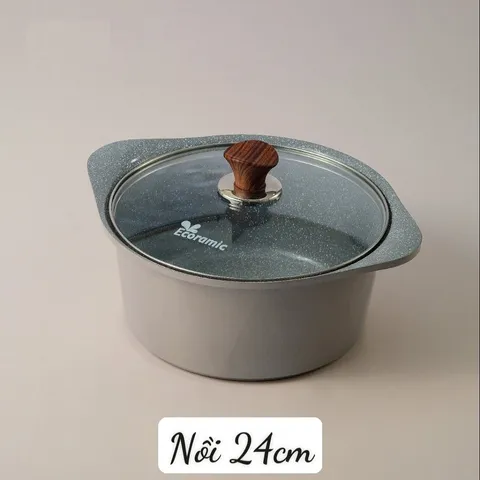 Bộ Nồi Chảo Ecoramic Premium Đáy Từ 5 Món - Chảo và Nồi Chống Dính Dùng Cho Mọi Loại Bếp