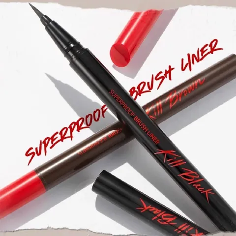 Bút Kẻ Mắt Clio Superproof Brush Liner Kill Black - Mực Lâu Trôi, Chống Lem, Đầu Cọ Mềm, Dễ Dàng Sử Dụng, Đôi Mắt Sắc Sảo, Cuốn Hút