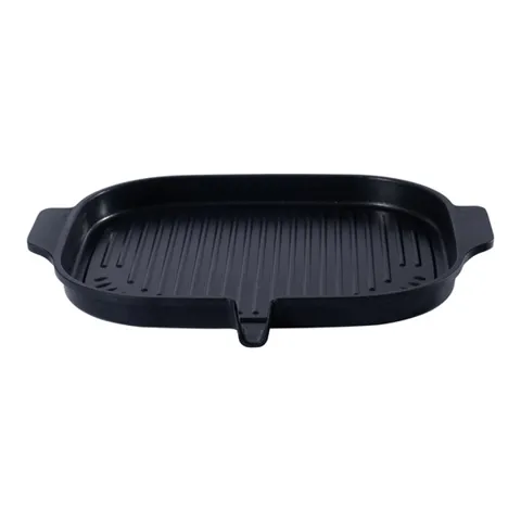 Chảo Nướng BBQ Ecoramic Đúc Nguyên Khối Đáy Nhôm 32x29cm - Phù Hợp Tất Cả Các Loại Bếp, Chống Dính Cao Cấp, Chất Lượng Cao