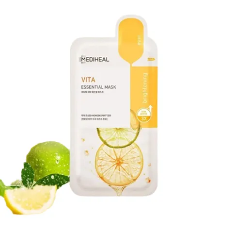 Mặt Nạ Mediheal Vita Brightening Essential Mask 24ML - Cung Cấp Vitamin Làm Sáng Da, Giúp Căng Bóng Da Từ Hàn Quốc