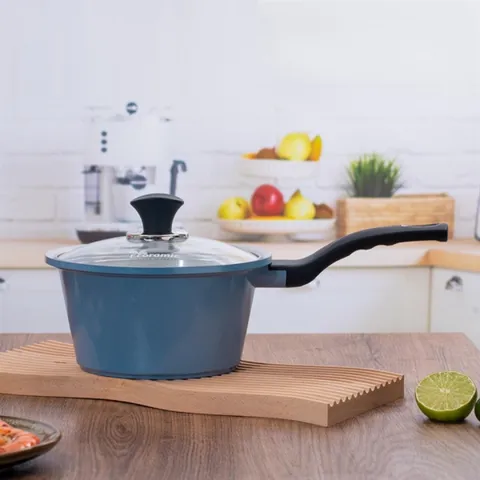 Quánh vân đá Ecoramic phủ 5 lớp Ceramic 18cm - Nồi chống dính, An toàn sức khỏe, Dùng cho bếp từ và lò vi sóng