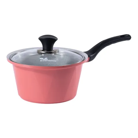 Quánh vân đá Ecoramic phủ 5 lớp Ceramic 18cm - Nồi chống dính, An toàn sức khỏe, Dùng cho bếp từ và lò vi sóng