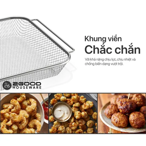 Vỉ Nướng Sâu Lòng Nồi Chiên Không Dầu 2GOOD S19/S20 Inox 304 - Dụng Cụ Bếp Bền Bỉ, Chống Rỉ, An Toàn Cho Sức Khỏe