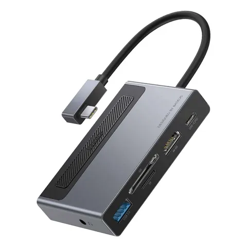 Hub Chuyển Đổi 6 in 1 Baseus Magic cho iPad/Macbook CAHUB-DA0G - HDMI 4K60Hz, USB 3.0, Khe Đọc Thẻ TF, Type C và Jack 3.5mm