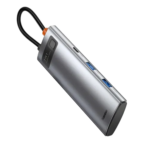 Bộ Hub Mở Rộng Baseus Metal Gleam 7in1 - USB-C, HDMI 4K, RJ45, USB 3.0 và Thẻ Nhớ SD/TF - Đa Năng Cho Laptop và Điện Thoại