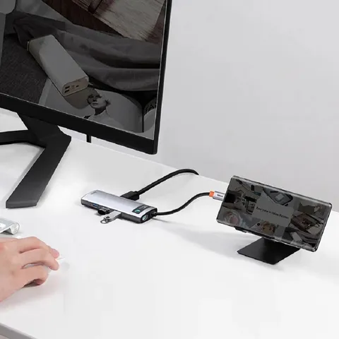 Bộ Hub Mở Rộng Baseus Metal Gleam 12 in 1 - Cổng HDMI, USB, Sạc Nhanh PD 100W, Thiết Bị Đa Năng cho Máy Tính và Điện Thoại