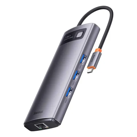 Hub Mở Rộng 7 In 1 Baseus Metal Gleam Gen 2 - HDMI, USB 3.0, PD 100W, Kết Nối Nhanh, Thiết Bị Phụ Kiện Số Chính Hãng