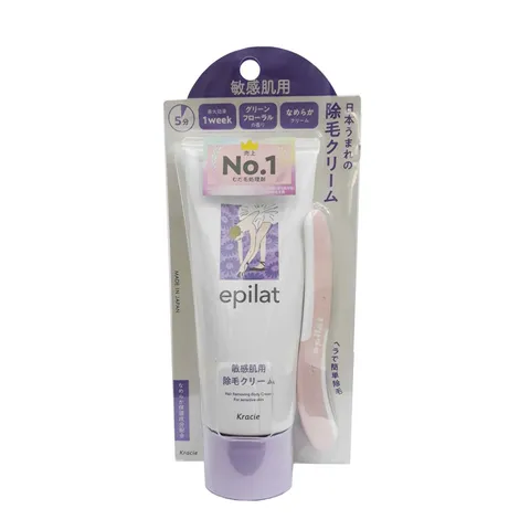 Kem tẩy lông Kracie Epilat - Kem tẩy lông thân thiện cho da nhạy cảm, hiệu quả nhanh chóng, 150g