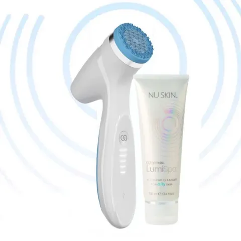 Máy Rửa Mặt Nuskin 127 ageLOC LumiSpa iO - Thiết Bị Chăm Sóc Da 2 Trong 1, Kèm Sữa Rửa Mặt, Công Nghệ Massage Thông Minh