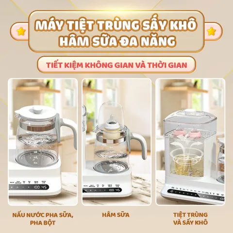 Máy Tiệt Trùng Sấy Khô và Hâm Sữa Chilux C1 Đa Năng - Tiện Ích Cho Mẹ Và Bé, Chức Năng Tiệt Trùng, Sấy Khô, Hâm Sữa Nóng