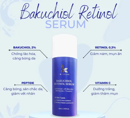 Serum Bakuchiol Retinol K Lady Care 50ml - Giúp Dưỡng Trắng, Trẻ Hóa Da, Ngăn Ngừa Lão Hóa và Se Khít Lỗ Chân Lông