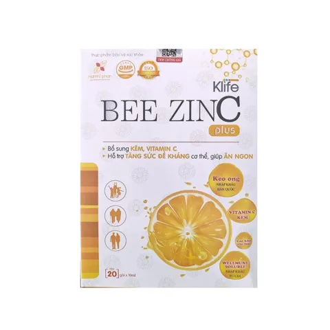 Bee Zin C - Nước bổ sung Kẽm và Vitamin C hỗ trợ tăng cường miễn dịch, giảm nóng trong cho trẻ em và người lớn - Hộp 15 ống