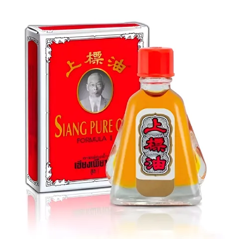Dầu Gió Đỏ Siang Pure Oil Thái Lan 7ml - Giảm Đau, Ngứa, Hỗ Trợ Thư Giãn Tinh Dầu Bạc Hà, Khuynh Diệp, Sả Chanh