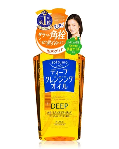 Dầu tẩy trang Kose Softymo Deep Cleansing Oil 230ml - Loại bỏ lớp trang điểm, bụi bẩn, giữ da sạch mịn, chiết xuất từ dầu cám gạo, dầu cam