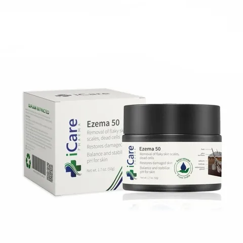 Ezema 50 iCare Pharma - Dưỡng chất tự nhiên hỗ trợ giảm nấm da đầu, an toàn, dễ sử dụng, không bết dính, 50g