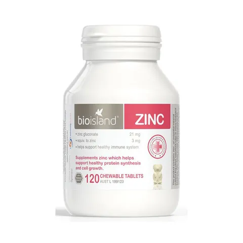 Viên Bổ Sung Kẽm Bio Island Zinc Úc 120 Viên Cho Trẻ Từ 1 Tuổi Hỗ Trợ Tăng Cường Sức Đề Kháng Và Tiêu Hóa Tốt