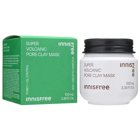 Mặt Nạ Đất Sét Innisfree Super Volcanic Pore Clay Mask 2X - Làm Sạch Lỗ Chân Lông, Hút Bã Nhờn, Dành Cho Mọi Loại Da 100ml