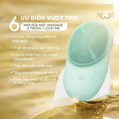 Máy rửa mặt & Massage JOOU M6 - Công nghệ Nâng Cơ, Chăm Sóc Da Sâu, Chống Lão Hóa, Tích Hợp Chế Độ Nhiệt 45°C - Màu Xanh & Hồng