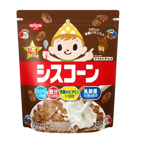 Ngũ Cốc Dinh Dưỡng Cho Bé Nissin Ciscorn Mild Choco 200g - Ngon Miệng, Tăng Cường Năng Lượng, Dễ Ăn, Không Biến Đổi Gen