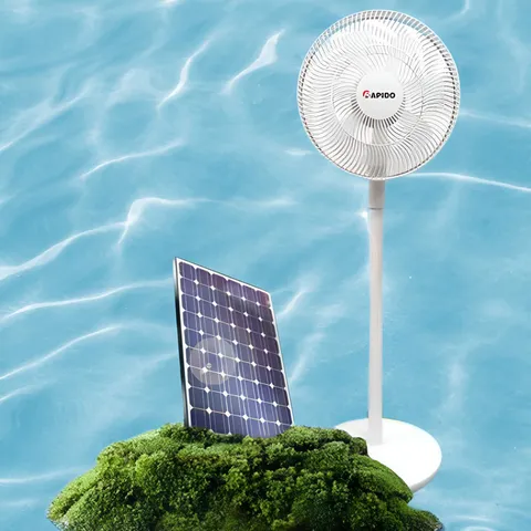 Quạt Tích Điện Năng Lượng Mặt Trời Rapido RSF-30 - Quạt Cây Đa Chức Năng 3 Trong 1, DC 30W, 4 Chế Độ Gió, Thiết Kế Tiện Lợi