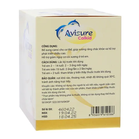 Siro Avisure Calkid Tăng Chiều Cao Cho Trẻ Từ 2 Tuổi - Bổ Sung Canxi, Vitamin PP, D3, K2 Hương Vị Cam Ngọt Dễ Uống