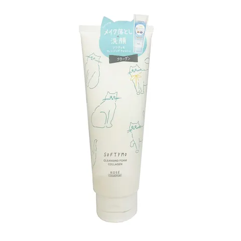 Sữa rửa mặt Kose Softymo Cleansing Foam Collagen 220g - Nhật Bản, Tạo Bọt Mịn, Làm Sạch Da và Dưỡng Trắng Tự Nhiên