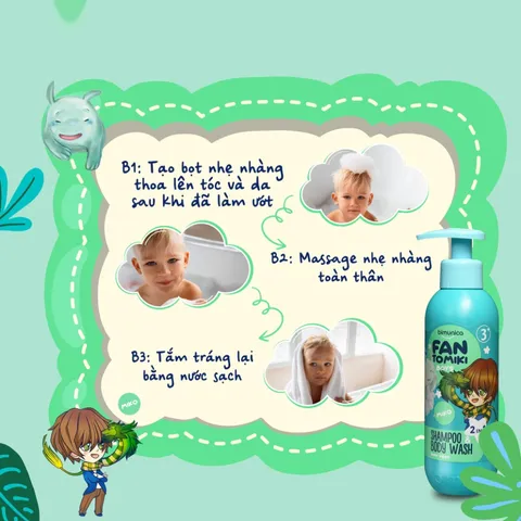 Sữa Tắm Gội 2in1 Bimunica Fantomiki Cho Bé Từ 3 Tuổi - Giải Pháp Cho Da Nhạy Cảm, Hương Thơm Dịu Dàng, Chất Lượng Cao