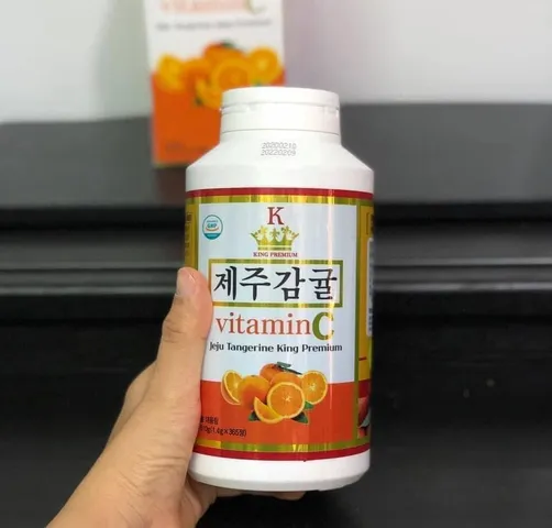 Viên ngậm vitamin C Jeju Tangerine King Premium Hàn Quốc - Tăng cường miễn dịch, vị ngọt tự nhiên, dễ hấp thu cho trẻ em và người lớn
