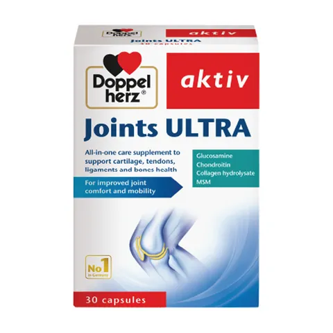 Viên Uống Hỗ Trợ Khớp Doppelherz Joints Ultra - Bổ Sung Glucosamine, Collagen & Vitamin, Hộp 30 Viên, Sản Phẩm Đức