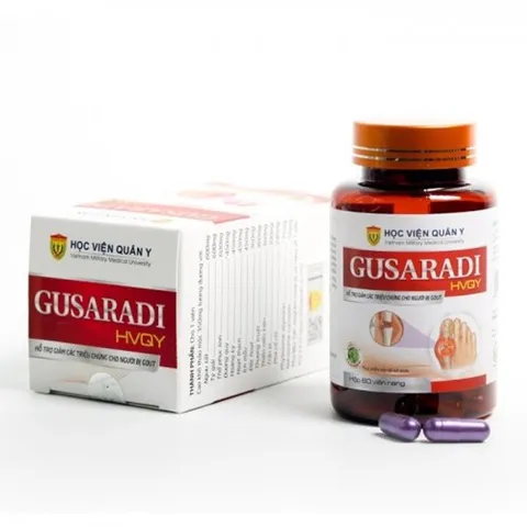 Viên uống Gusaradi Học viện Quân Y - Hỗ trợ điều trị bệnh gout, giảm acid uric, hộp 60 viên thiên nhiên, cải thiện sức khỏe.