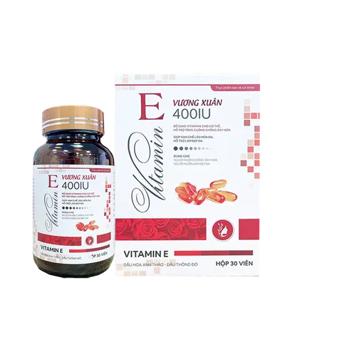 Viên uống bổ sung Vitamin E 400IU Vương Xuân - Hỗ trợ làm đẹp da, cải thiện nội tiết tố và sức khỏe nữ giới - 30 viên