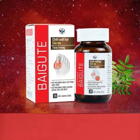 Viên Uống Giảm Axit Uric Baigute - Chiết Xuất Tự Nhiên Hỗ Trợ Điều Trị Gout, Cải Thiện Sức Khỏe Khớp - Hộp 20 Viên
