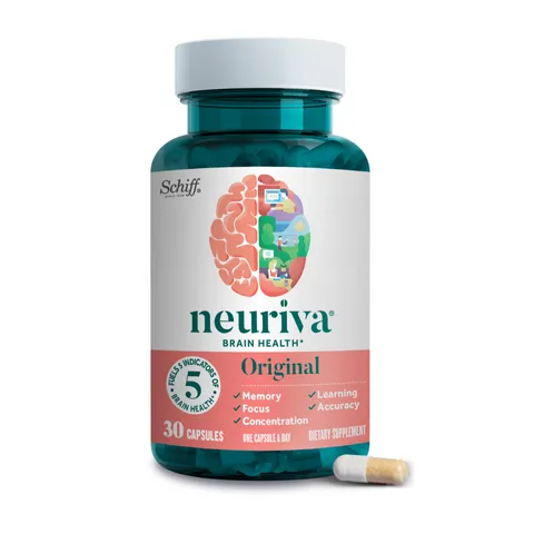 Viên uống Schiff Neuriva Brain Health Original - Hỗ trợ trí nhớ, tăng cường sự tập trung, cho người lớn - Hộp 30 viên bổ não chính hãng